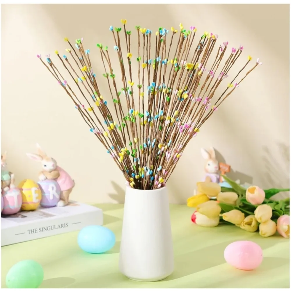 Pastel Color Floral Easter Pick Stem Spray for Crafts‎ Wreaths Spring Home Décor